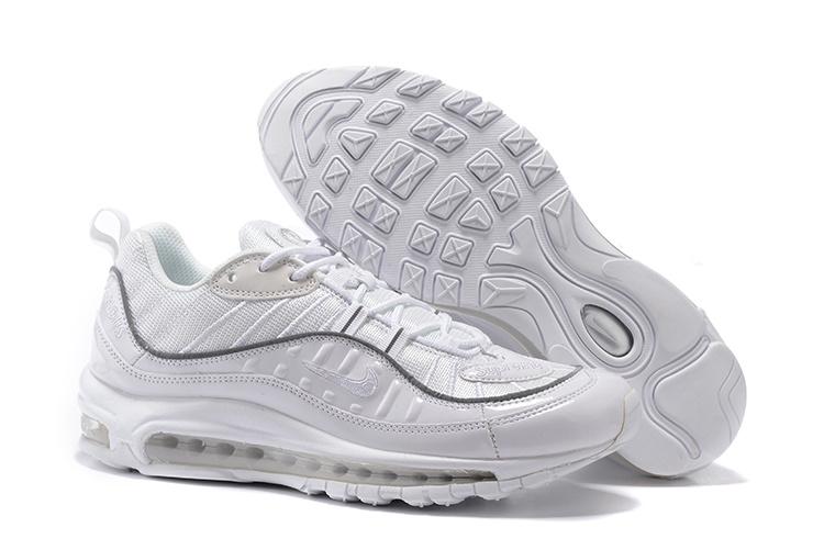 Nike Air Max 98 20th All White Shoes - Click Image to Close